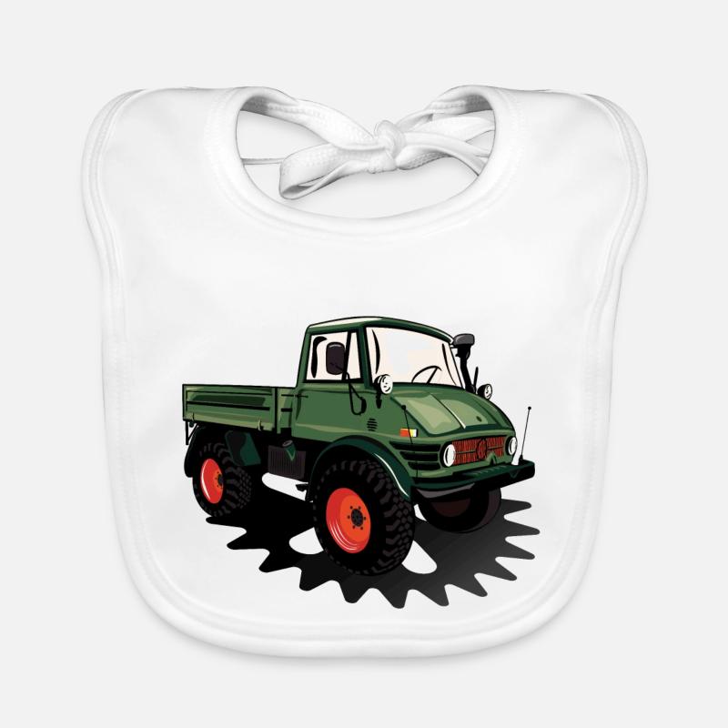 Unimog - Oldtimer - Offroad - Universal motor device Organic Baby Bibs
