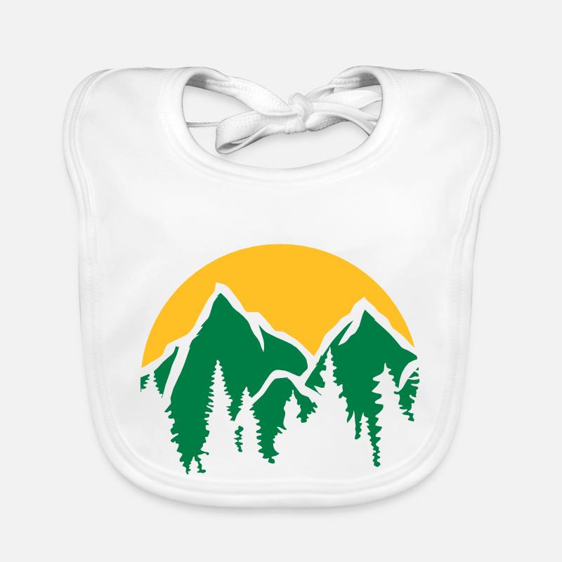 Mountains Sun Conifers Organic Baby Bibs