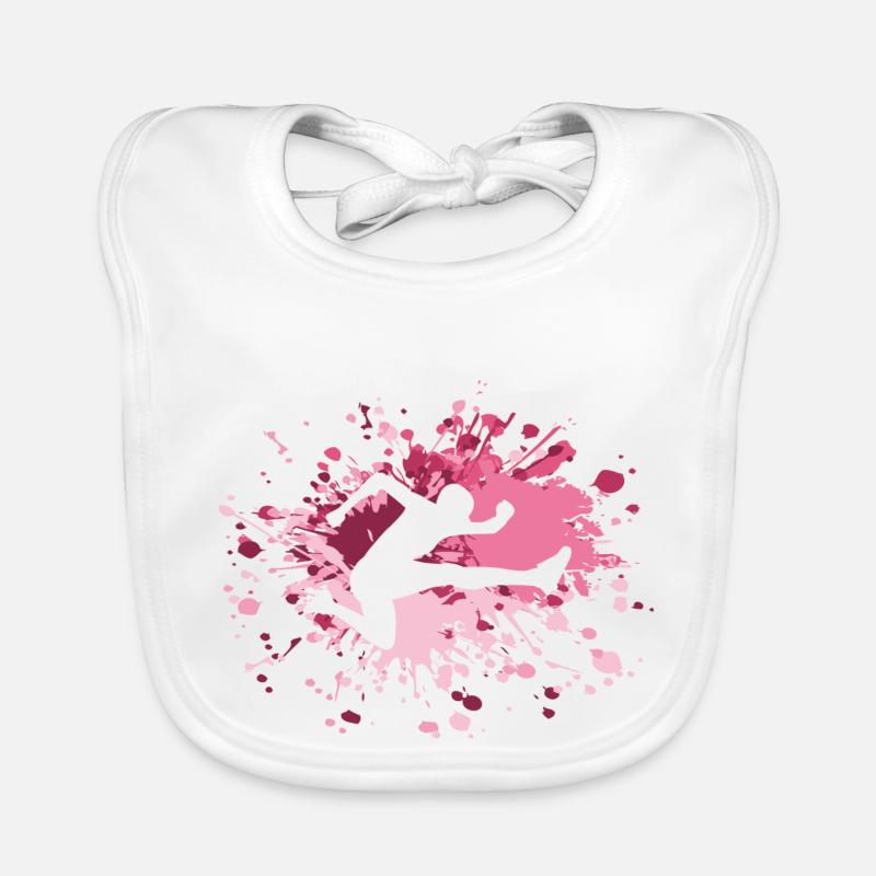 Athletics Track And Field Hurdling Color Splash Organic Baby Bibs