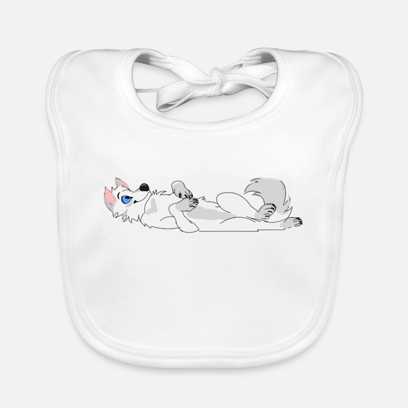 Loup allongé sur la secousse Bavoir bio Bébé