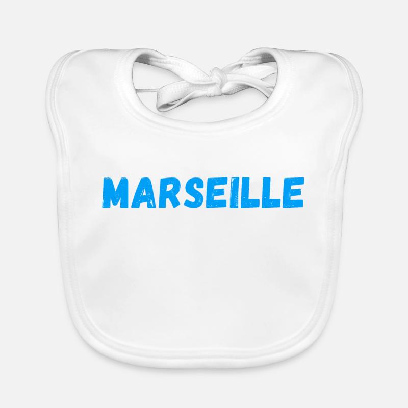 Marseille cité phocéenne - Bavoir bio Bébé - blanc