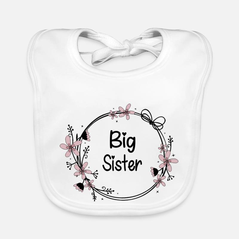 Grande Sœur - Bavoir bio Bébé - blanc