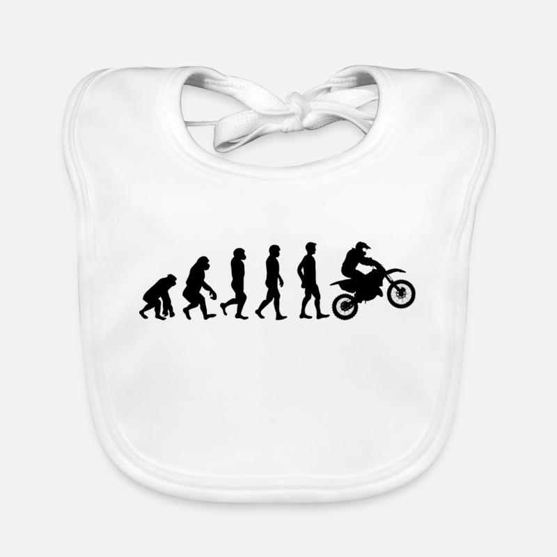 Motocross motorcycle evolution black Organic Baby Bibs