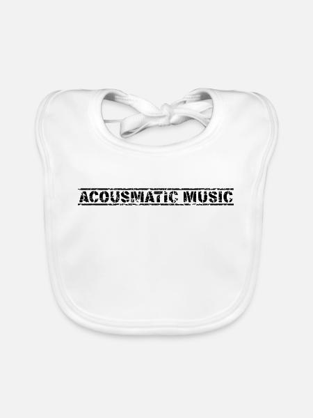 Acousmatic Music - Organic Baby Bibs - white - Front