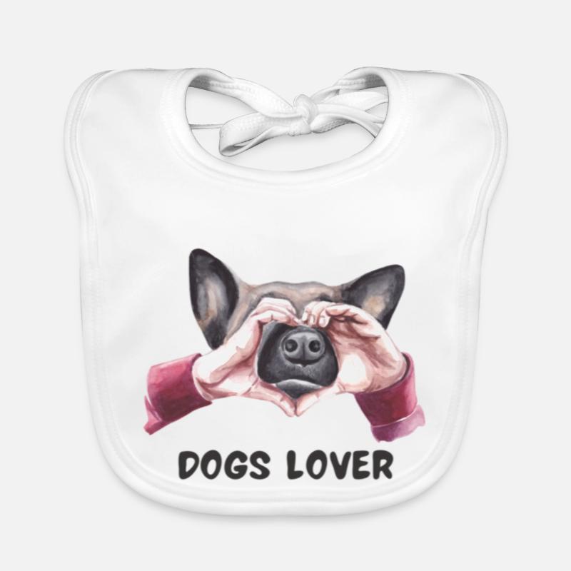 Schäferhund mit Herz LIebe Dogs Lover Tierfreunde Baby Bio-Lätzchen