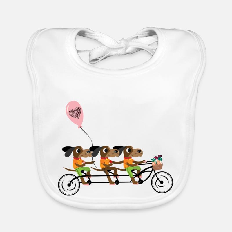 Dogs ride bicycles Organic Baby Bibs