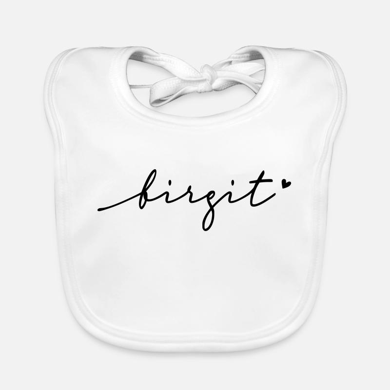 Birgit Cursive Name Organic Baby Bibs
