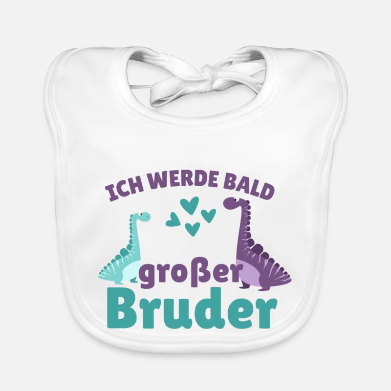 Ich werde bald großer Bruder | Dinosaurier Baby Bio-Lätzchen