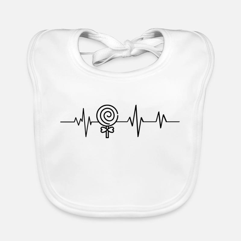 Heartbeat, candy Organic Baby Bibs
