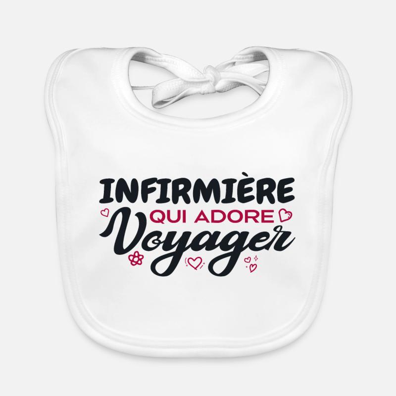 Infirmière globe-trotteuse passionnée de voyages Bavoir bio Bébé