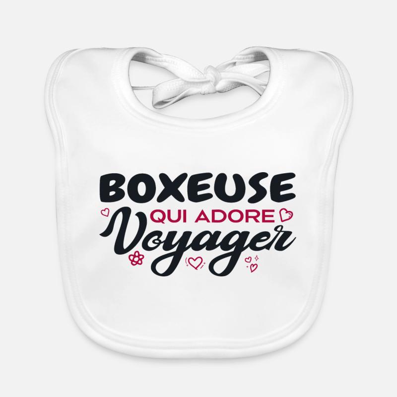 Boxeuse globe-trotteuse passionnée de voyages Bavoir bio Bébé