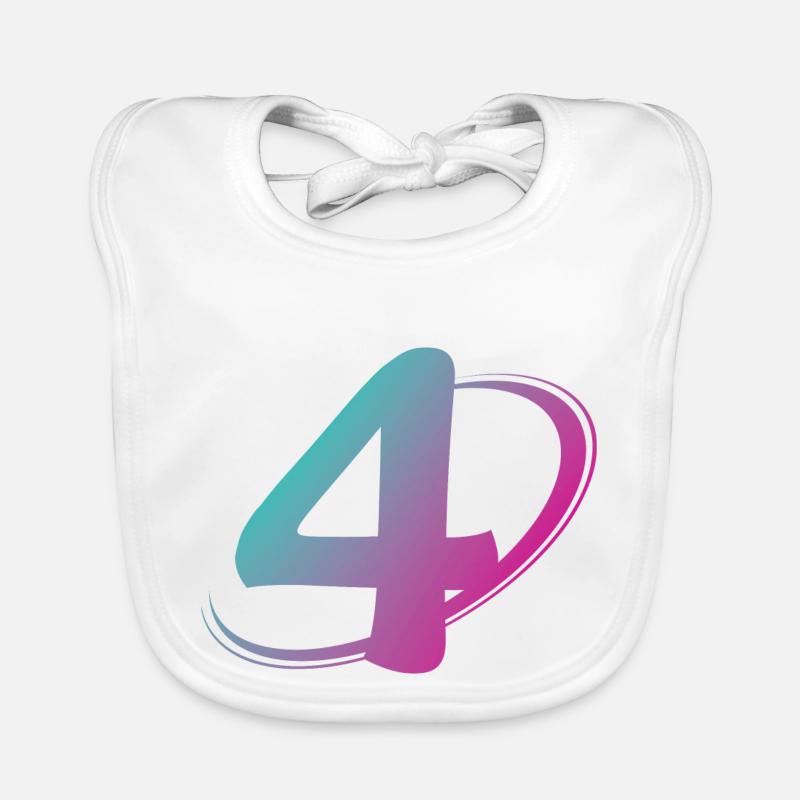 Numéro 4 multicolore Bavoir bio Bébé