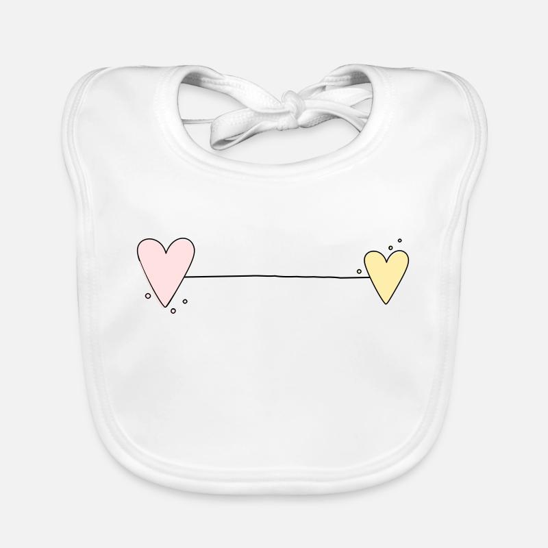 Heart Line Horizontal Organic Baby Bibs