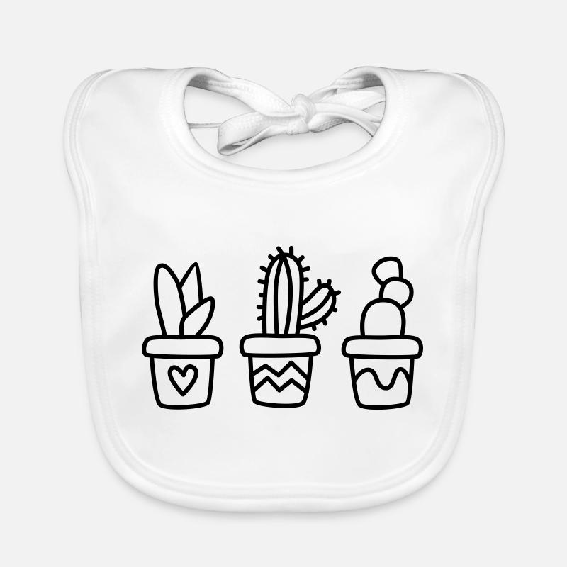 Mignons cactus dans un pot de fleurs Bavoir bio Bébé