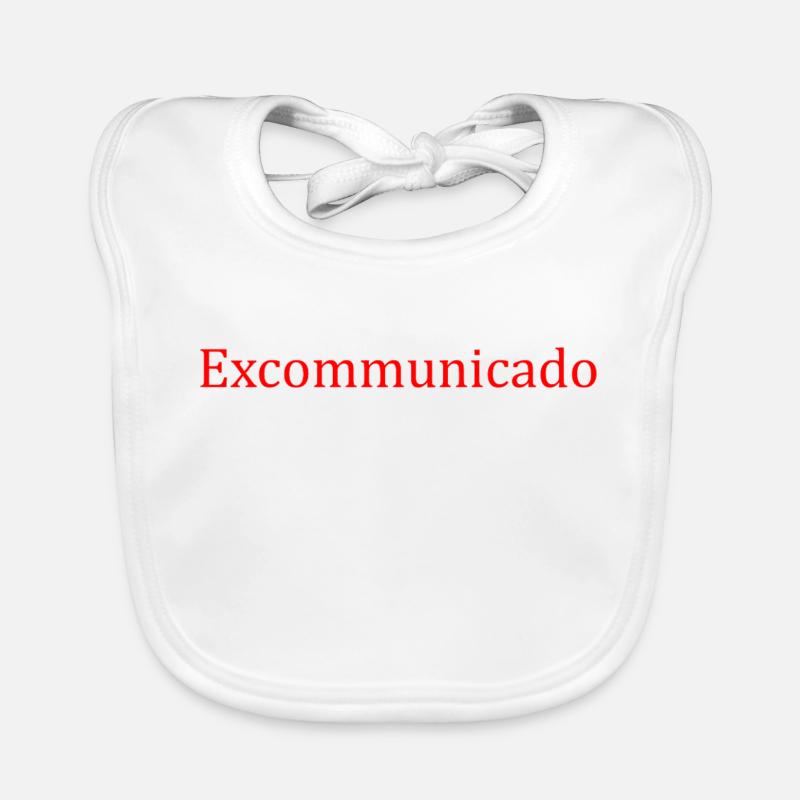 Excommunicado - roter Schriftzug Baby Bio-Lätzchen