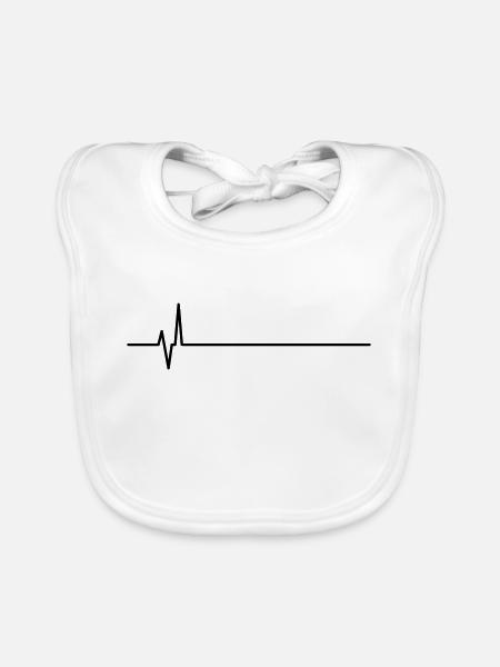 flatline - Baby Bio-Lätzchen - Weiß - Vorne