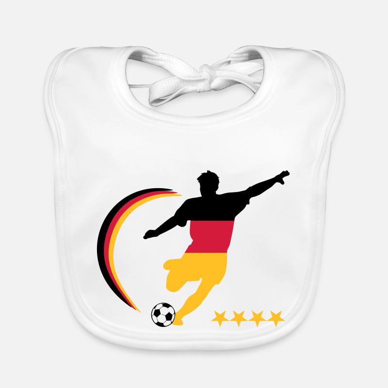 Soccer Player Germany, colors freely selectable Organic Baby Bibs