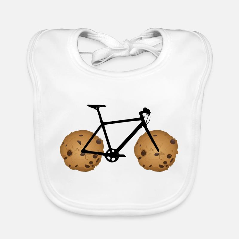 Vélo avec des pneus de biscuits au chocolat Bavoir bio Bébé