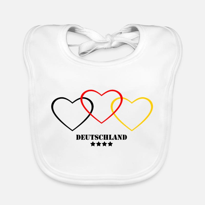 Fanshirt Allemagne Heart Flag Bavoir bio Bébé