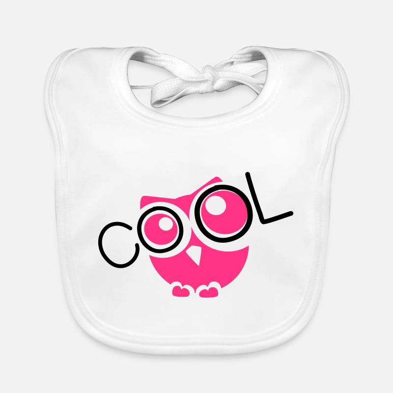 cool Eule pink Stimmung Laune Party Baby Bio-Lätzchen