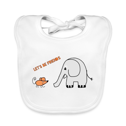 Elephant and mouse, friends - Organic Baby Bibs