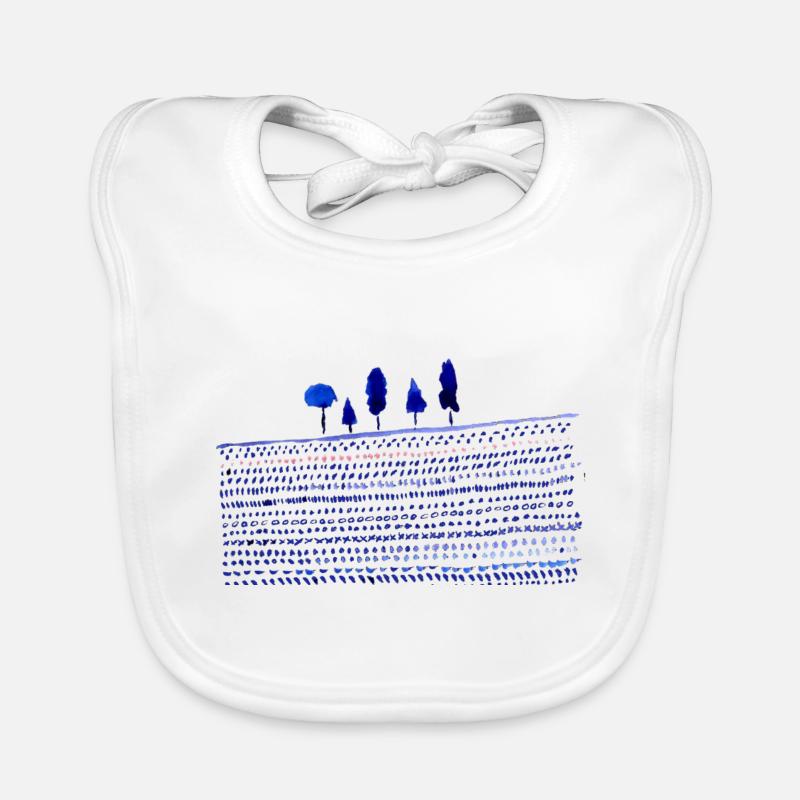 Flower meadow with trees Organic Baby Bibs