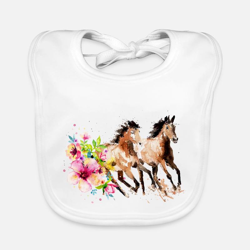 Aquarell Pferd Baby Bio-Lätzchen
