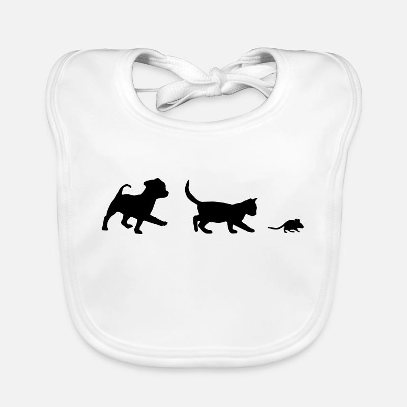 Cute Dog, Cat and Mouse Bavoir bio Bébé