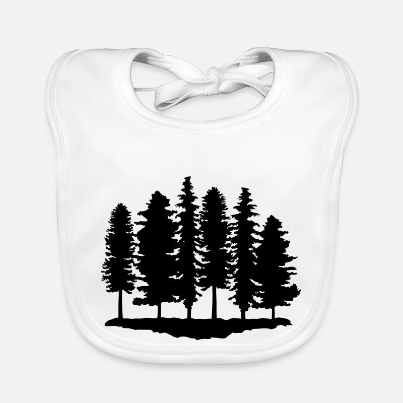 Wald, Bäume, Baum - Baby Bio-Lätzchen - Weiß