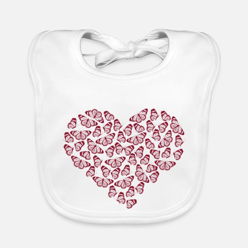 butterfly heart Baby Bio-Lätzchen