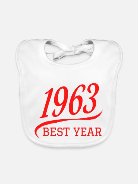 US Sports 1963 Best Year - Bavoir bio Bébé - blanc - Devant