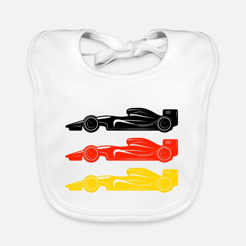 Drapeau de voiture de course de course de formule Allemagne Bavoir bio Bébé
