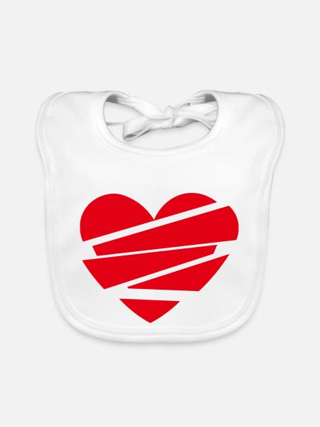 Heart-Break - Baby Bio-Lätzchen - Weiß - Vorne