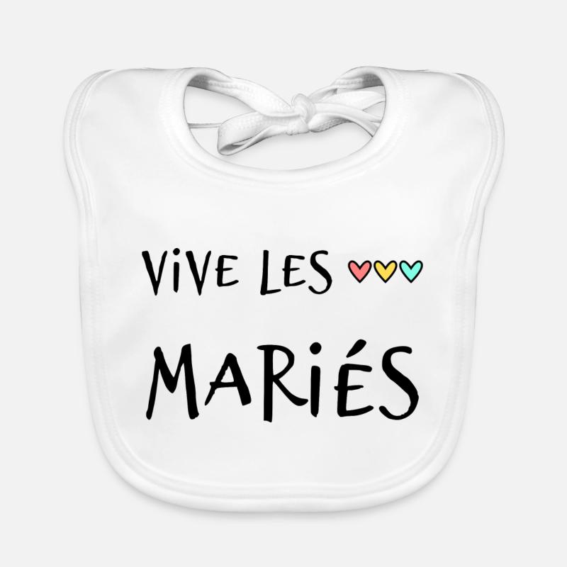 JUST MARRIED. VIVE LES MARIES. EVJF Bavoir bio Bébé