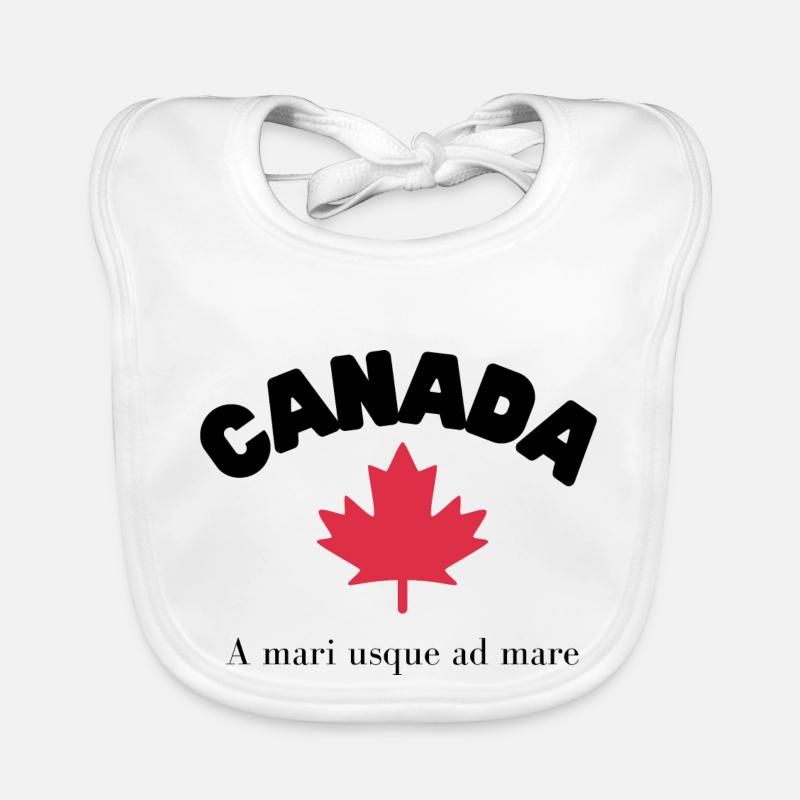 CANADA with maple leaf and motto Organic Baby Bibs