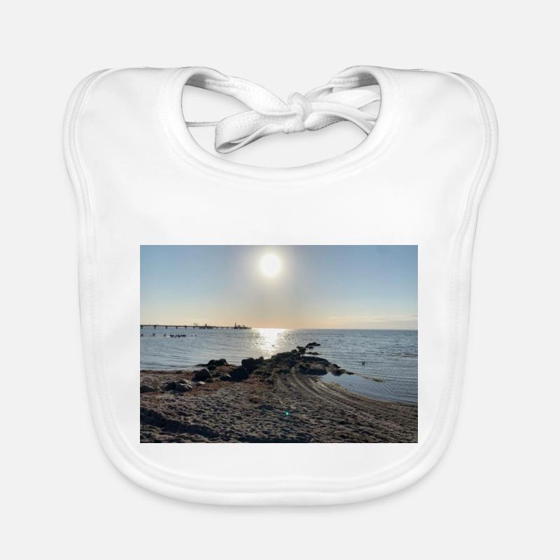 Mer Baltique avec soleil Bavoir bio Bébé