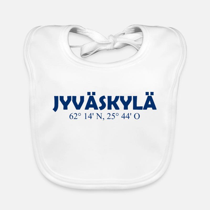 Jyväskylä - Finland - Coordinates - Longitude Organic Baby Bibs