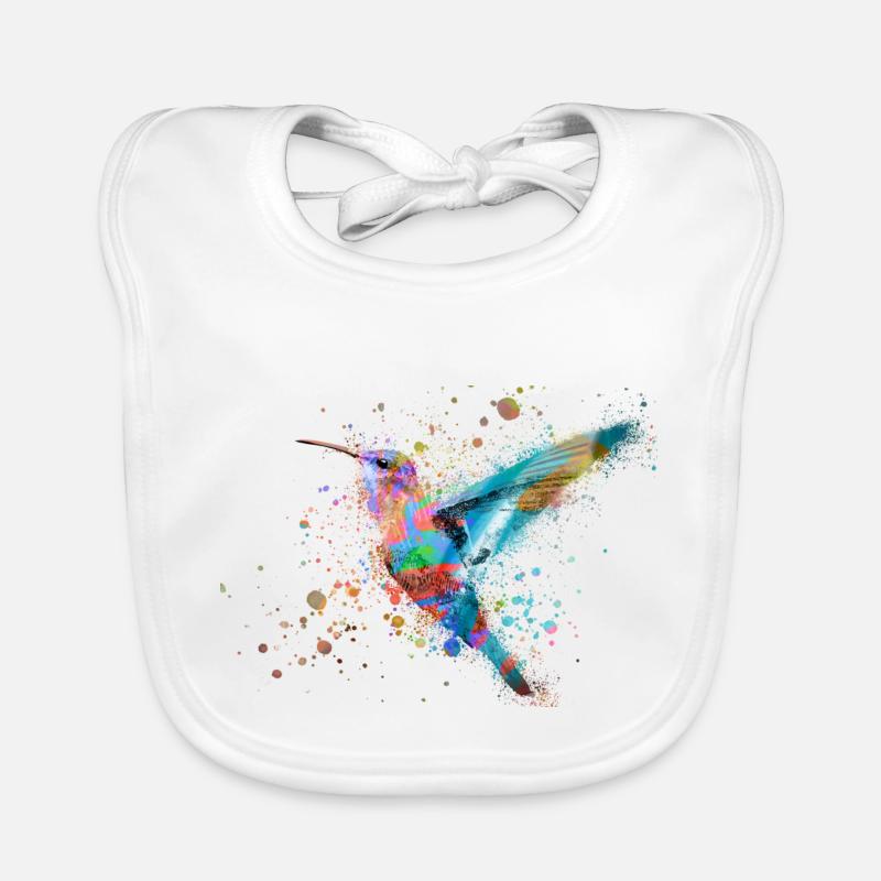 kolibri, graffiti ,malerei, aquarell,vogel,bunt Baby Bio-Lätzchen