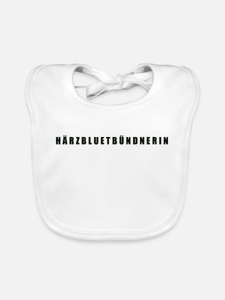 Härzbluetbündnerin Bündnerin Graubünden - Baby Bio-Lätzchen - Weiß - Vorne