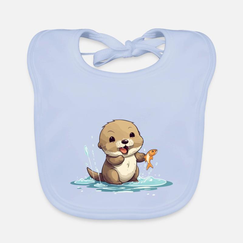 Mignon bébé loutre Bavoir bio Bébé