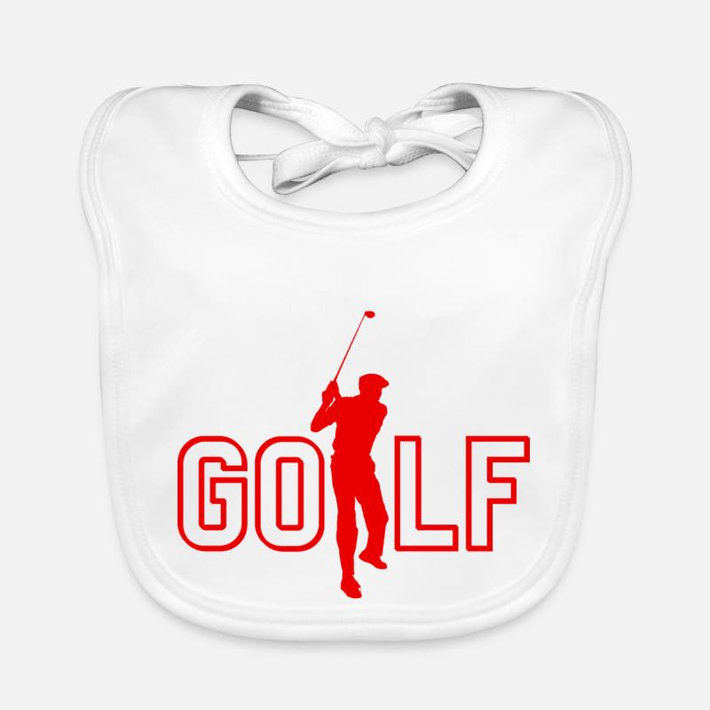 Golf - Golf Geschenkidee - Baby Bio-Lätzchen - Weiß