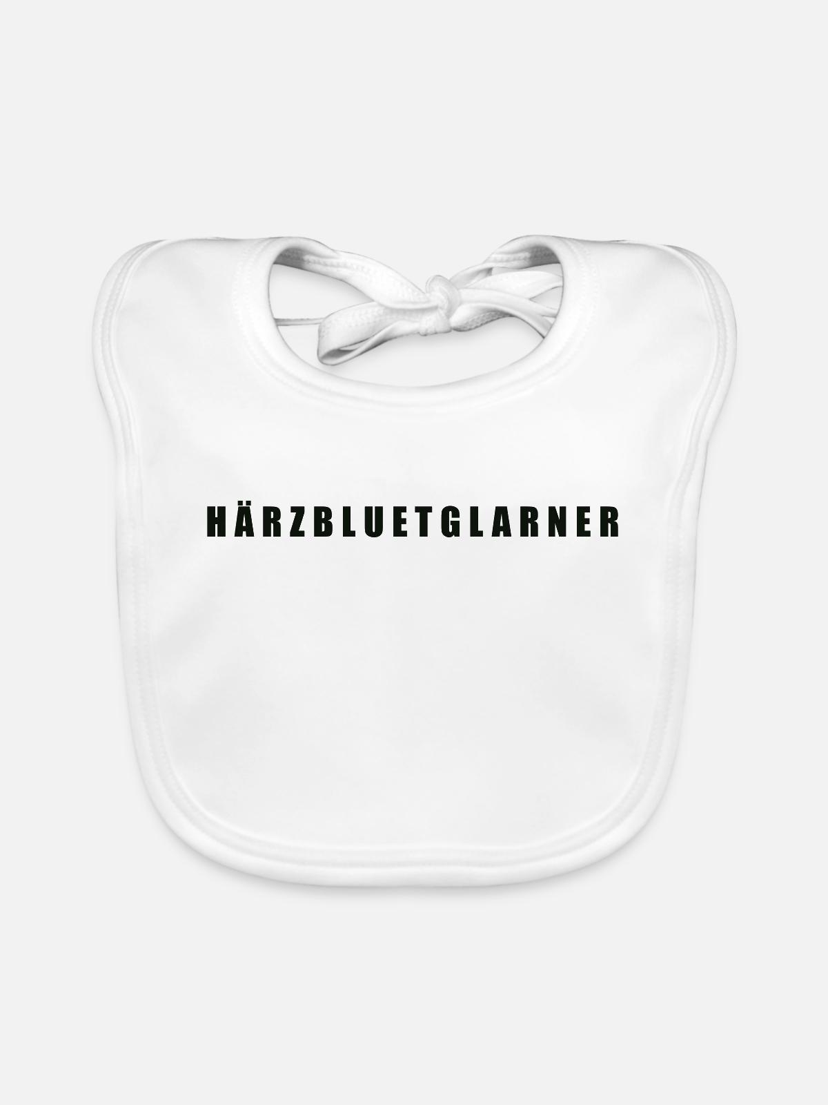 Härzbluetglarner Kanton Glarus - Baby Bio-Lätzchen - Weiß - Vorne