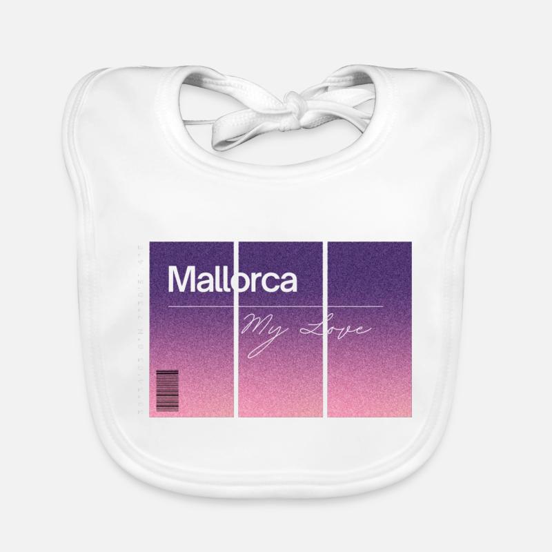 Mallorca, my love. Souvenir WITH GPS data Organic Baby Bibs