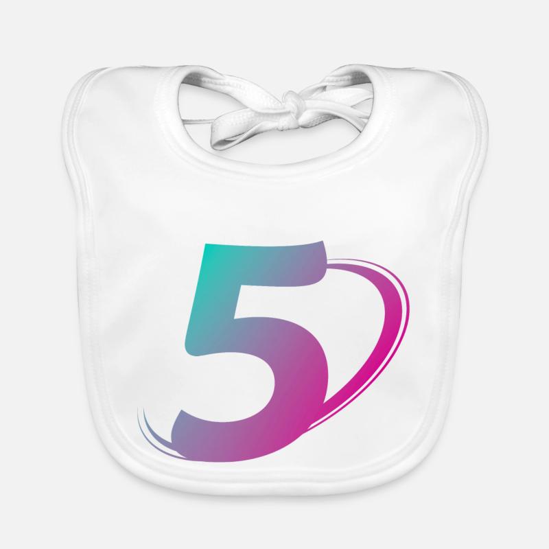 Numéro 5 multicolore Bavoir bio Bébé