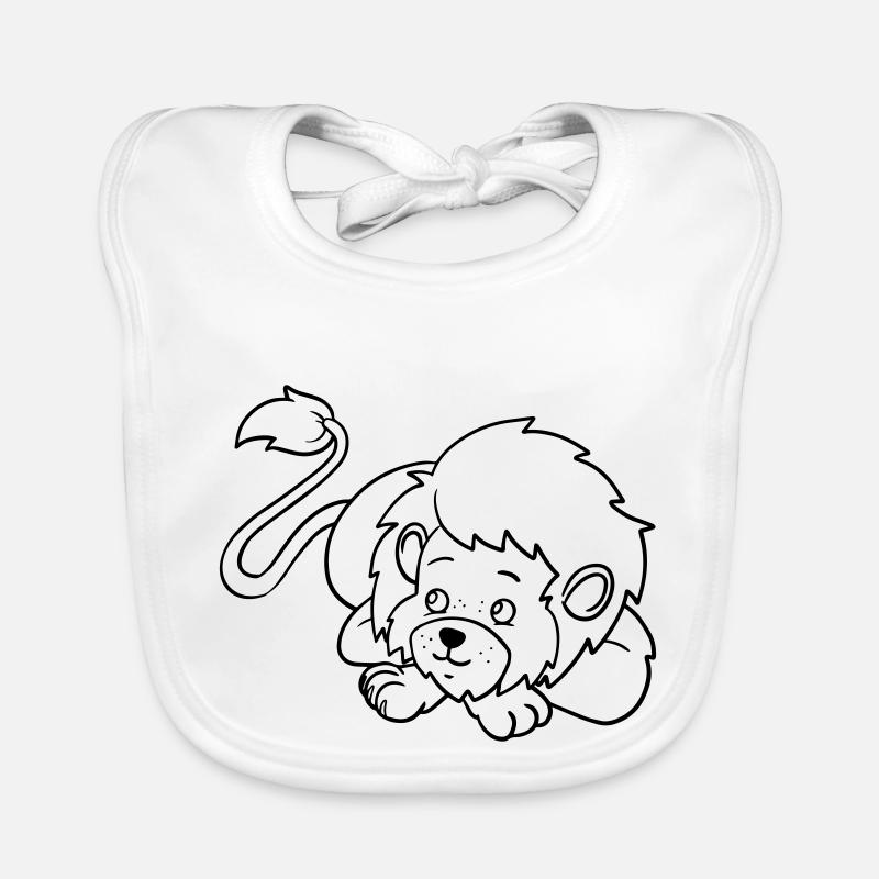 🦁 Lion mignon pour les esprits créatifs et les petits artistes Bavoir bio Bébé