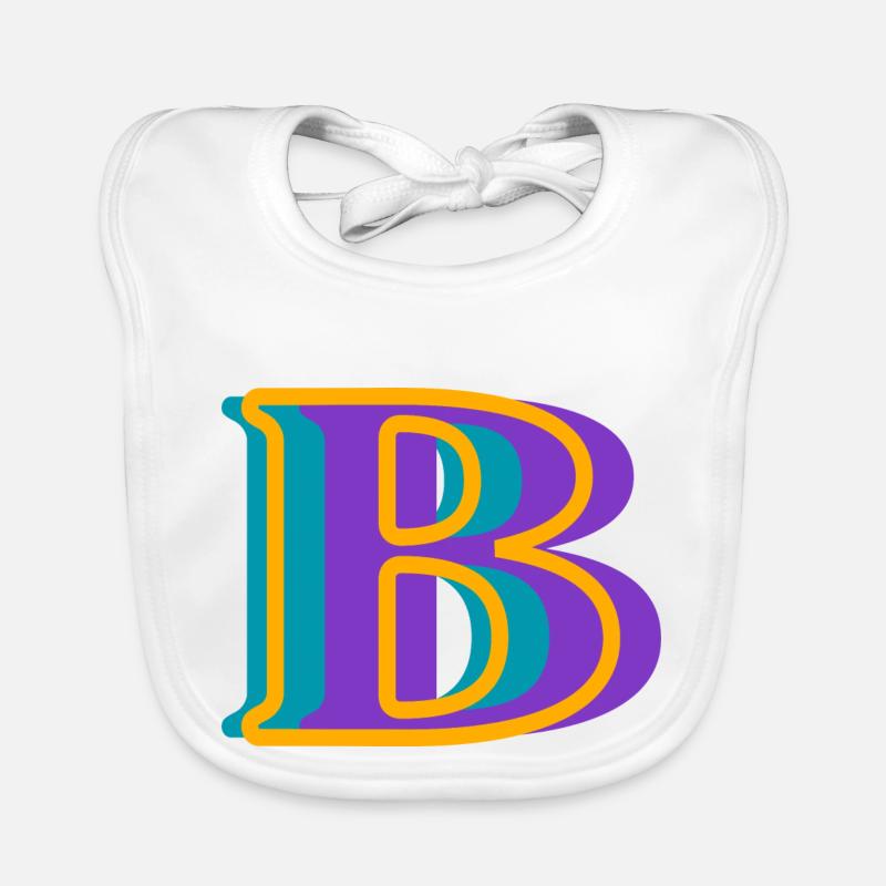 Mehrfarbiger Buchstabe b - originelle Geschenkidee Baby Bio-Lätzchen
