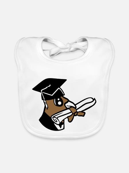 Deaf School Graduation College Certificate Certificate Certificate - Organic Baby Bibs - white - Front