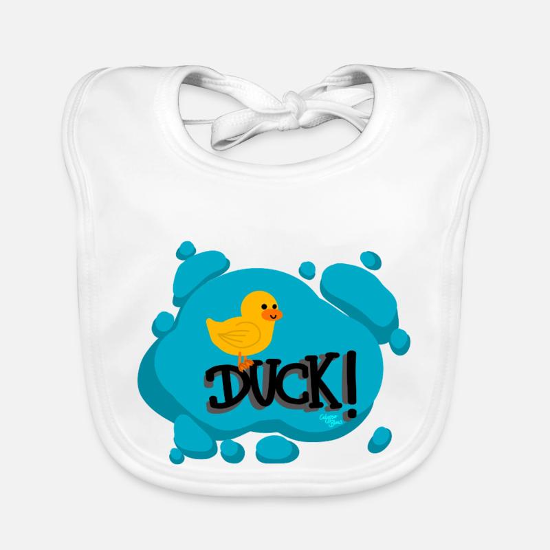 Duck! - Calypso Blous - Baby Bio-Lätzchen - Weiß