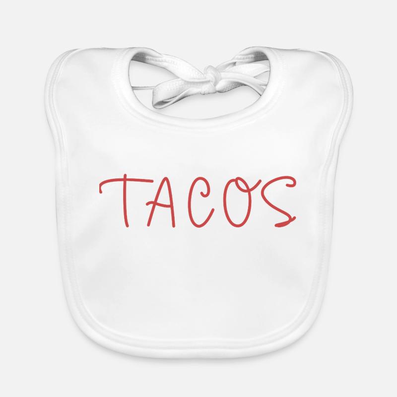 Tacos Text Organic Baby Bibs