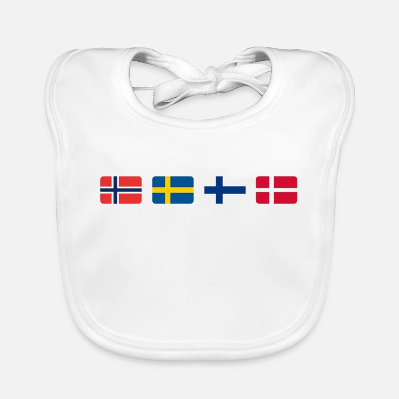 Drapeaux scandinaves Bavoir bio Bébé